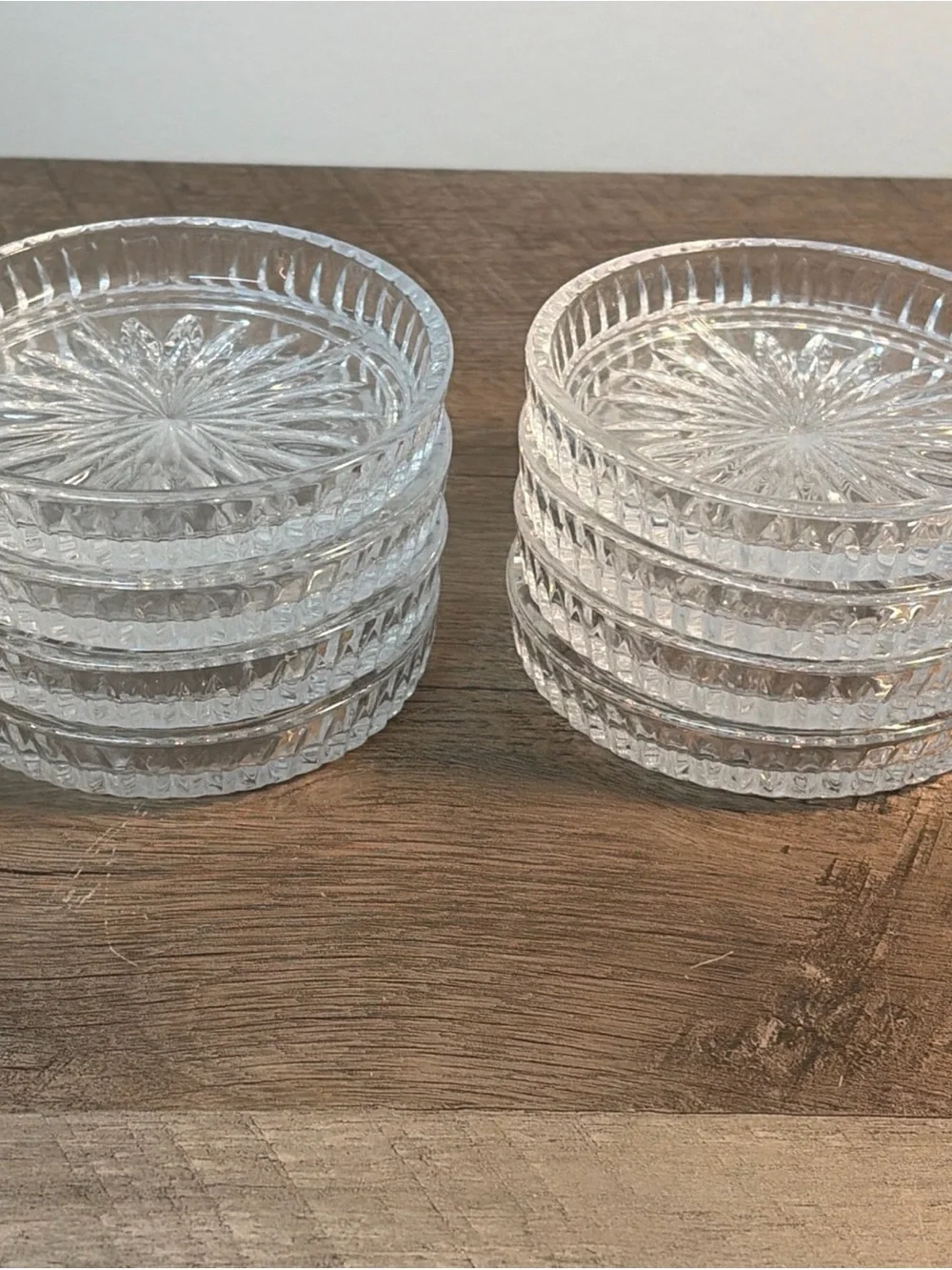 (8) Vintage Princess House Crystal Royal Highlights Coasters, Set Of 8